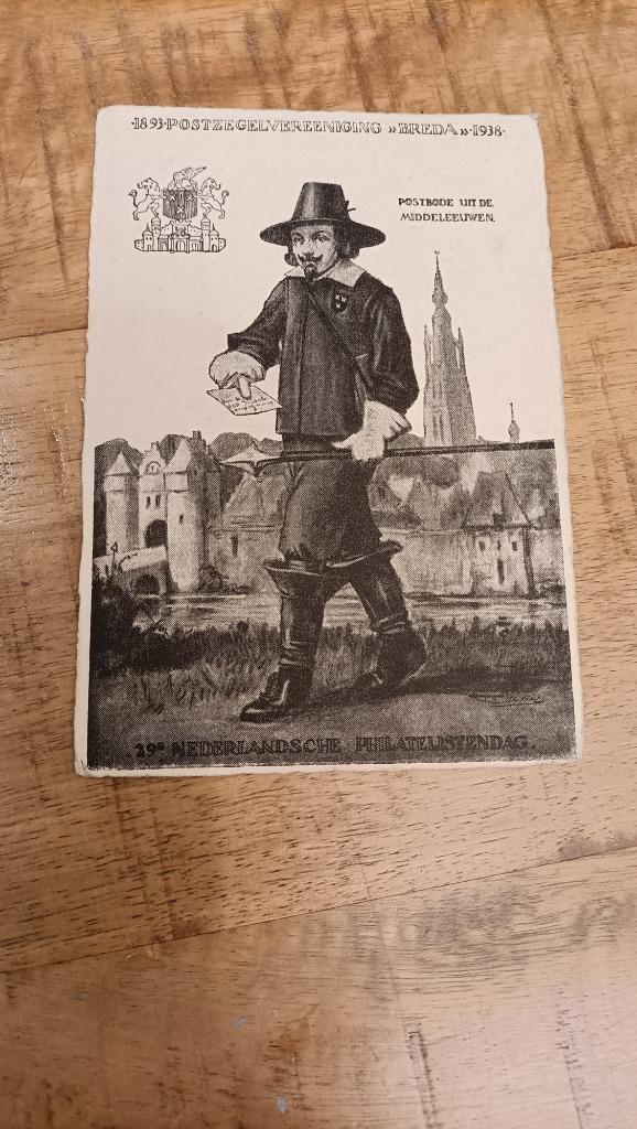 Ansichtkaart Breda 1938, Postzegels en Munten, Brieven en Enveloppen | Nederland, Briefkaart, Ophalen of Verzenden