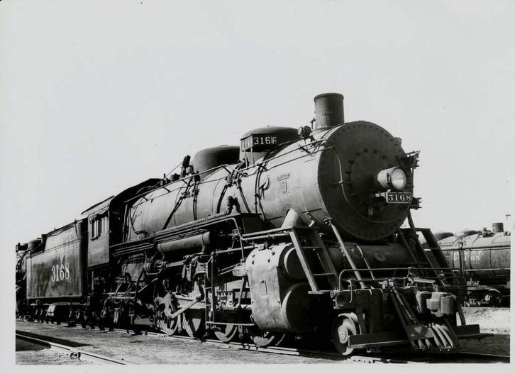 ATSF loc 3168 - 1952 - fotoprint, Verzamelen, Spoorwegen en Tramwegen, Nieuw, Trein, Kaart of Prent, Verzenden