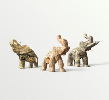 Vintage Olifanten van Oesterschelpen beelden olifant kunst beschikbaar voor biedingen