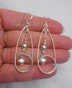 Zilveren hang oorbellen nr.318, Hangers, Verzenden, Zo goed als nieuw, Zilver