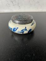 Schaaltje Delft Blauw met verzilverde deksel., Ophalen of Verzenden