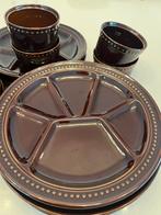 Vintage Fondue Servies, Huis en Inrichting, Keuken | Servies, Gebruikt, Keramiek, Ophalen of Verzenden, Overige stijlen