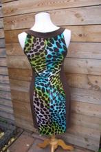 Jurk bruin panter/ blauw/ groen Joseph Ribkoff mt 38 OPRUIMI, Kleding | Dames, Jurken, Maat 38/40 (M), Blauw, Joseph Ribkoff, Ophalen of Verzenden