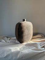 Vintage ceramic bruin japandi style vaas h33cm, Overige kleuren, Aardewerk of Porselein, Ophalen of Verzenden, Zo goed als nieuw