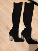 Zwarte Overknee Stretch Laarzen - Maat 38, Kleding | Dames, Schoenen, Ophalen of Verzenden, Zo goed als nieuw, Zwart