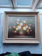 Bloemenschilderij de Roo met Crèmekleurige Lijst, Antiek en Kunst, Kunst | Schilderijen | Klassiek, Ophalen