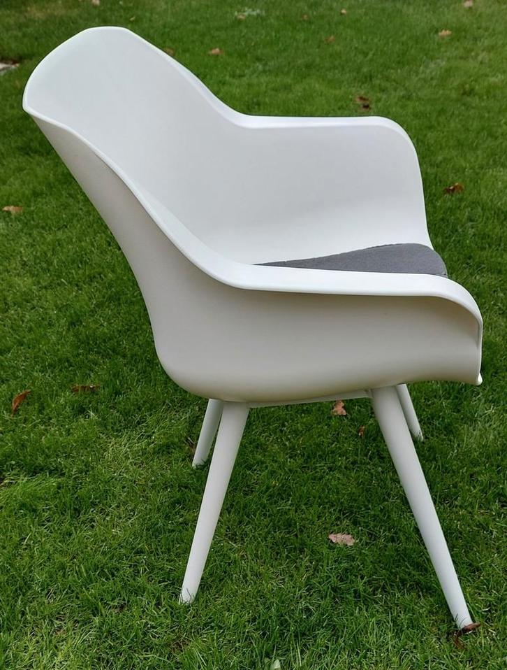 6 mooie Hartman Sofie kuipstoelen incl.kussen, wit, Tuin en Terras, Tuinstoelen, Zo goed als nieuw, Kunststof, Ophalen of Verzenden