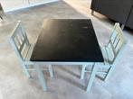 Tafeltje met 2 stoeln (hardhout) krijttafel, Ophalen, Gebruikt, Tafel(s) en Stoel(en)