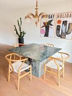 Marmeren eettafel vierkante tafel marmer, Ophalen, Overige materialen, Gebruikt, Vierkant