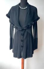 Nice Connection prachtig zwart/grijs merino wollen vest - 38, Maat 38/40 (M), Nice connection, Verzenden, Zwart