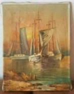 Olieverf boten in de avondzon zeilboot gesign. Jilner, Antiek en Kunst, Ophalen