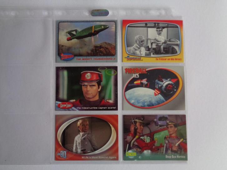 Oude Carlton Thunderbirds Supermarionation Trading Cards, 6x, Verzamelen, Film en Tv, Zo goed als nieuw, Tv, Foto of Kaart, Ophalen of Verzenden