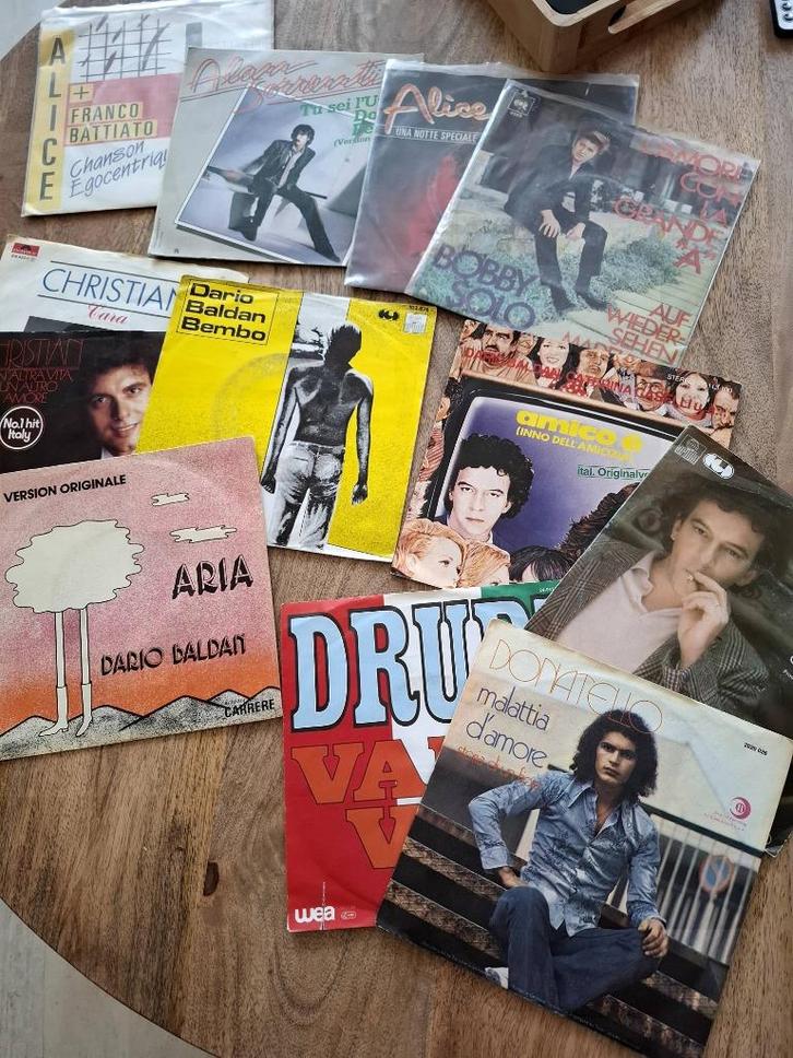 Italiaanse singles vinyl, Cd's en Dvd's, Vinyl Singles, Zo goed als nieuw, Single, Pop, 7 inch, Ophalen of Verzenden