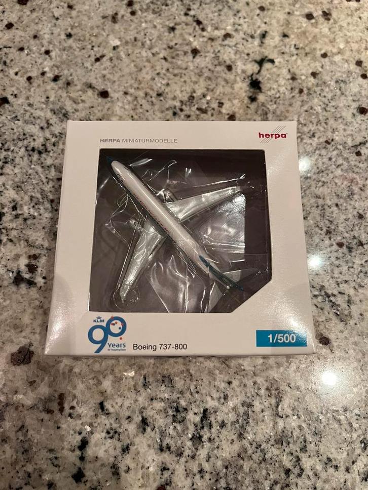 Herpa Wings 1/500 KLM 737-800 “90 years”, Verzamelen, Luchtvaart en Vliegtuigspotten, Zo goed als nieuw, Schaalmodel, Ophalen of Verzenden