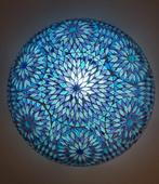 Blauwe Oosterse Plafonnière Mozaïek Louay, Ophalen, Zo goed als nieuw, Glas, Oosters