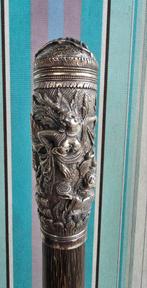 Antieke met zilver bewerkte wandelstok, Diversen, Ophalen of Verzenden, Gebruikt