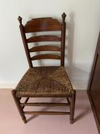 Antieke Hollandse stoel met biezenmat  zitting   Ca.1900 ., Ophalen