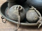 Set vergrijsde decoratieballen sober sleets, Antiek en Kunst, Ophalen of Verzenden
