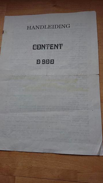 Handleiding Content D900 Orgel beschikbaar voor biedingen