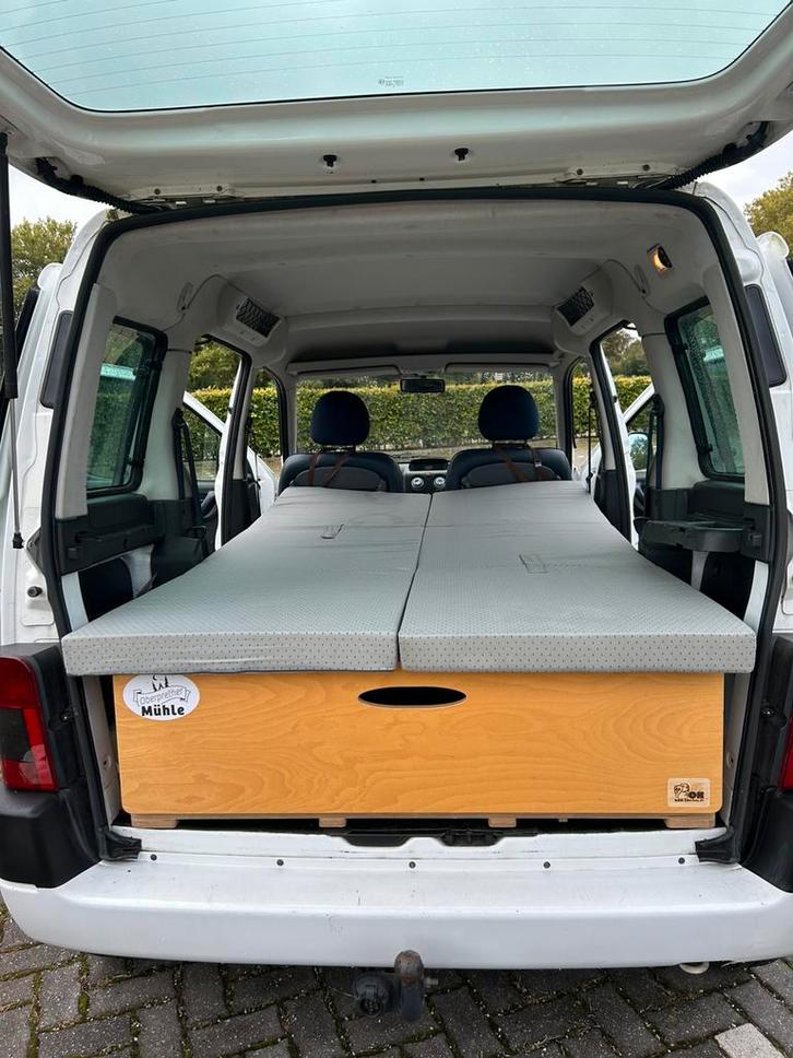 Berlingo Minicamper | Benzine | Bed & Kleptent | APK 2026, Caravans en Kamperen, Campers, Particulier, tot en met 2, Buscamper of Camperbus