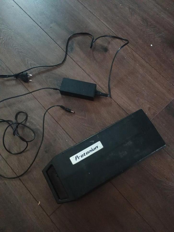 Gereviseerde Protanium Accu + Lader - Bakfiets, Fietsen en Brommers, Fietsaccessoires | Fietsaccu's, Gebruikt, Ophalen of Verzenden