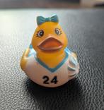 Gele vrouwelijke badeend met blauw-wit cheerleader pakje, Verzamelen, Verzenden, Nieuw