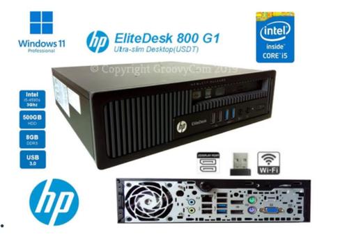 HP Elite 800 G1 USDT mini pc Windows 11, Computers en Software, Desktop Pc's, Gebruikt, 3 tot 4 Ghz, HDD, SSD, 8 GB, Ophalen
