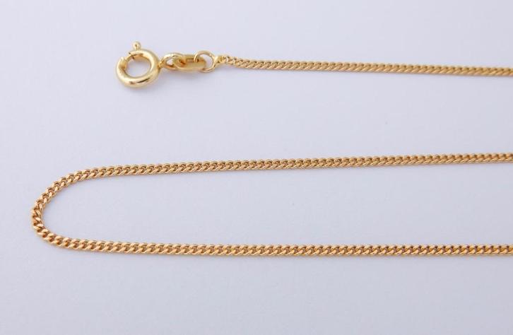 Korte14 karaat Gouden Ketting Cubaanse Gourmetschakel 42 cm, Sieraden, Tassen en Uiterlijk, Kettingen, Nieuw, Goud, Goud, Verzenden