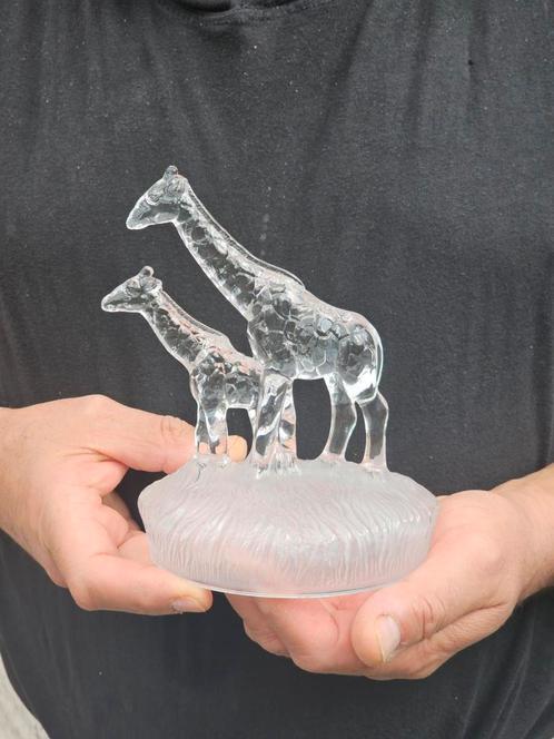 Kristallen Giraffe Sculptuur - Moeder en Jong, Antiek en Kunst, Antiek | Glas en Kristal, Ophalen of Verzenden
