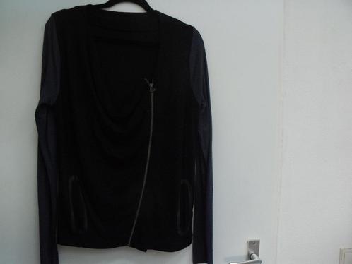 Trui / vest Just B zwart met blauw maat L, Kleding | Dames, Truien en Vesten, Zo goed als nieuw, Maat 42/44 (L), Blauw, Ophalen of Verzenden