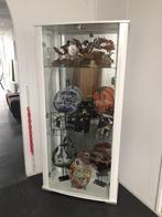 Mooie glazen vitrine kast met slot, Ophalen, Met plank(en), 50 tot 100 cm, 150 tot 200 cm