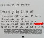 Walibi Ticket 3-5 jaar - Geldig tot 2025! 12 tickets!, Eén persoon, Ticket of Toegangskaart