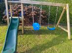 Houten Speeltoestel met Glijbaan, Schommels & Klimrek, Ophalen, Gebruikt, Schommel