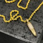 14k gouden ketting met kogel hanger rope, Sieraden, Tassen en Uiterlijk, Kettingen, Ophalen of Verzenden