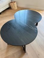 Zwarte ronde marmer salontafels, Huis en Inrichting, Tafels | Salontafels, Ophalen, Rond, 50 tot 100 cm, Metaal