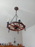 hanglamp en karrenwiellamp, Huis en Inrichting, Lampen | Hanglampen, Ophalen, Gebruikt, Minder dan 50 cm