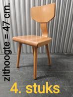 vintage massief houten stoelen eetkamerstoelen schoolstoelen, Ophalen, Gebruikt, Overige kleuren, Vintage Mid Century jaren 60 70 80 brutalist