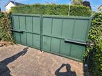 Sterke stalen Poort vooroprit 4 m met motoren compleet., Ophalen, 3 tot 6 meter, IJzer, 1 tot 2 meter