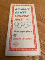 vintage map Olympic Games London 1948 How to Get There by Lo, Boek of Tijdschrift, Bus of Metro, Gebruikt, Ophalen of Verzenden
