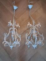2 Barok Kroonluchters met Glazen Hangers, Ophalen, Gebruikt, Glas, Barok