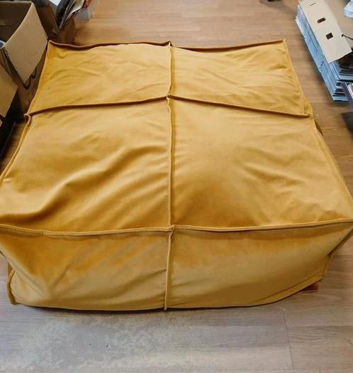 2 grote + 2 kleine Luxe fluwelen kussen / zitzak hoezen, Huis en Inrichting, Zitzakken, Nieuw, Geel, Ophalen of Verzenden