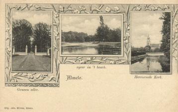 Almelo. - 3 afb o.a. Graven Allee + Hervormde Kerk - ongelop beschikbaar voor biedingen