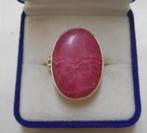 Zilveren vintage ring met Rhodochrosiet maat 17  nr.745, Verzenden, Zo goed als nieuw, 17 tot 18, Dame