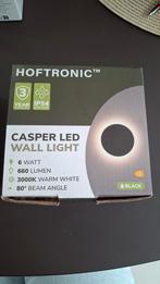Casper S LED Wandlamp Rond - Zwart, Huis en Inrichting, Lampen | Wandlampen, Ophalen of Verzenden, Nieuw, Metaal, Modern