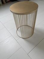 Ronde gouden open bijzettafel, Huis en Inrichting, Tafels | Bijzettafels, 45 tot 60 cm, Minder dan 55 cm, Metaal of Aluminium
