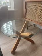 Ronde Glazen Salontafel, Huis en Inrichting, Tafels | Salontafels, Ophalen, Rond, 50 tot 100 cm, Minder dan 50 cm