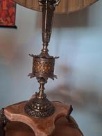 Antieke Messing Lamp met Speksteen Voet, Ophalen of Verzenden, Koper of Brons