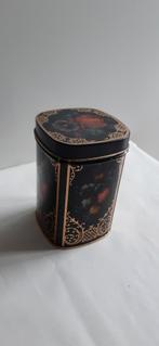 Sierlijk oud engels theebusje, zwart m.goud,vruchten  decora, Ophalen of Verzenden