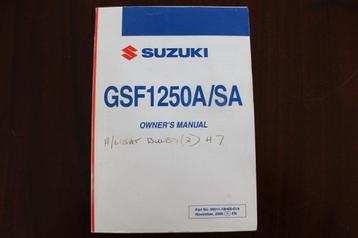 Suzuki GSF1250 A/SA 2006 motorcycle owner's manual GSF 1250 beschikbaar voor biedingen