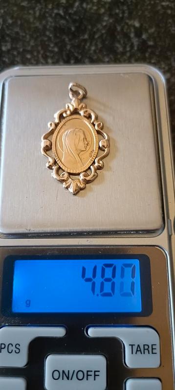 18 Krt Gouden Maagd Maria Hanger - Lourdes Aanbidding beschikbaar voor biedingen